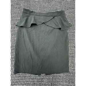 Express Peplum Pencil Skirt Womens 8 Black Excellent Stretch Workwear Office